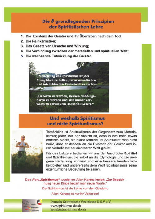 Die 5 grundlegenden Prinzipien der Spiritistischen Lehre Die 5 grundlegenden Prinzipien der Spiritistischen Lehre